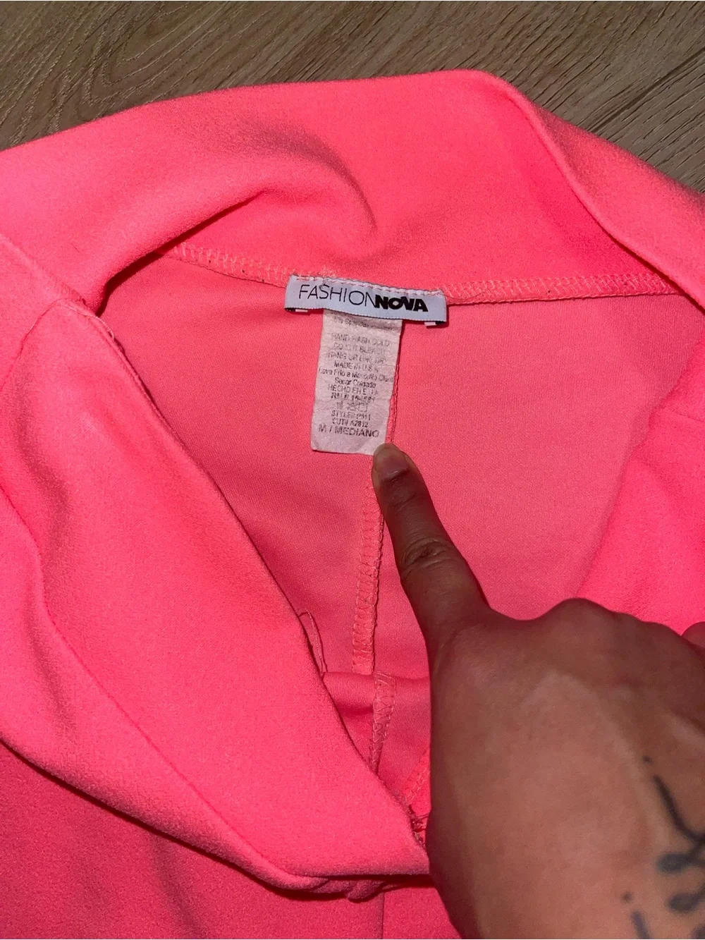 Fashion Nova Neon Coral Flare Pants